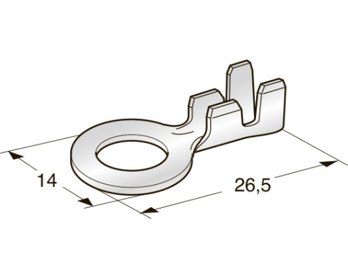 Клемма неизолированная кольцевая М6 CuZn, сечение провода 3-6, шт, 1602990, MTA
