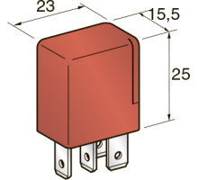 Реле MICRO 12V 20A 4-х контактное (красное) 30A, шт