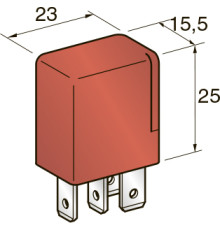 Реле MICRO 12V 20A 4-х контактное (красное) 30A, шт