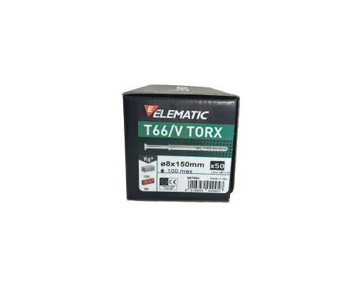 Дюбель-гвоздь потайной TS TORX 8x150/100, 567854, ELEMATIC