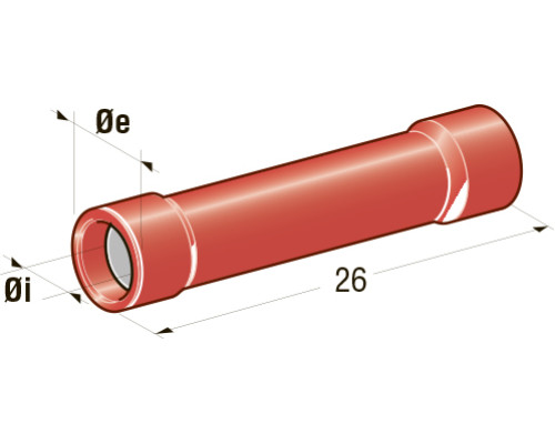 Клемма соединитель в термоусадке d=1,7 CuZn-Sn PVC сечение провода 0,25-1, 1868009, MTA