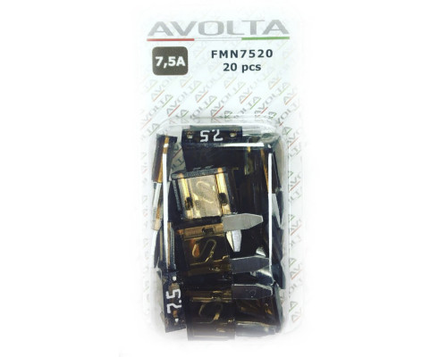 Предохранитель MINI 7,5А (блистер 20 шт), компл, FMN7520, AVOLTA