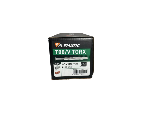 Дюбель-гвоздь потайной TORX 8X120, 567003, ELEMATIC